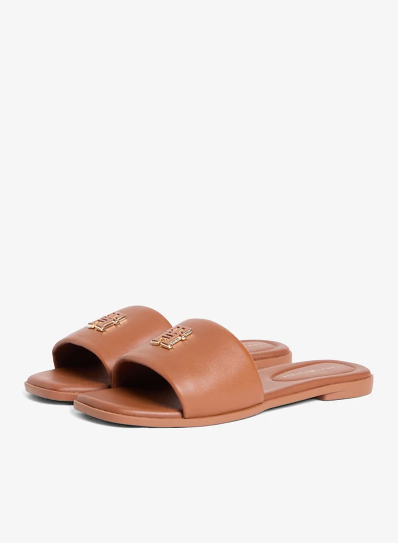 TOMMY HILFIGER  Leather Monogram Strap Mules for Women | Best Price UAE